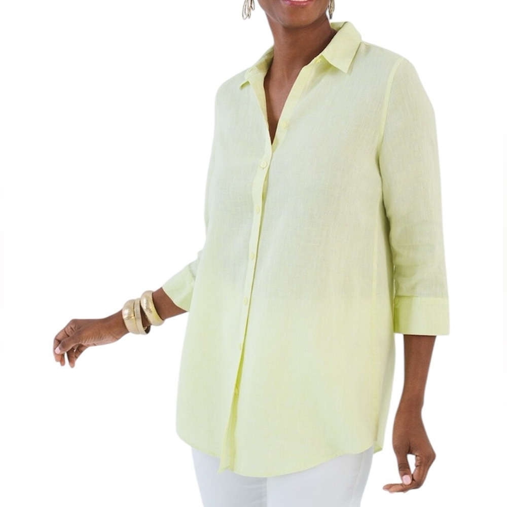 Chico’s No Iron Linen Shirt Size M NWOT